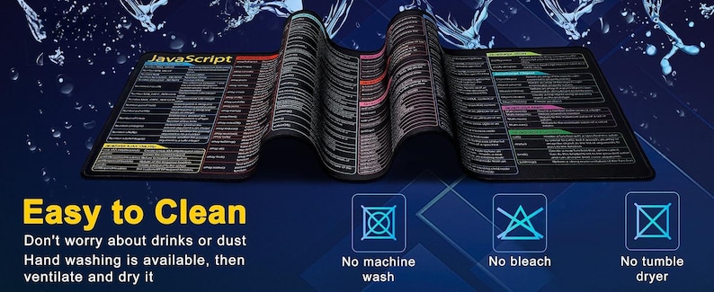 JavaScript Code Snippet Desk Mat for Programmers | Developer Mousepad | Coding Gift | Software Engineers image 4