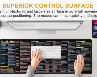 JavaScript Code Snippet Desk Mat for Programmers | Developer Mousepad | Coding Gift | Software Engineers