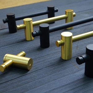 Poignée réglable en laiton massif, Poignées de meuble extra-longues en laiton, Poignée barre de garde-robe pour tiroir, Poignée de tiroir longue moderne, Espacement réglable