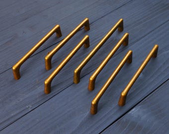Tiradores de latón antiguo para armarios, tiradores vintage retro para armarios, pomos de armario de oro cepillado, tiradores para armarios de cocina, pomos de herrajes vintage