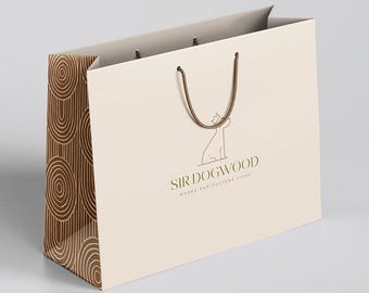 Sacs à provisions avec logo personnalisé - Emballage de boutique en papier d'art mat de luxe