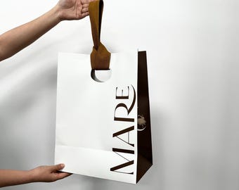 Custom Printed Logo Paper Gift Bag • Boutique Retail Packaging