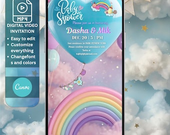 Baby Shower Video Invitation,  Editable