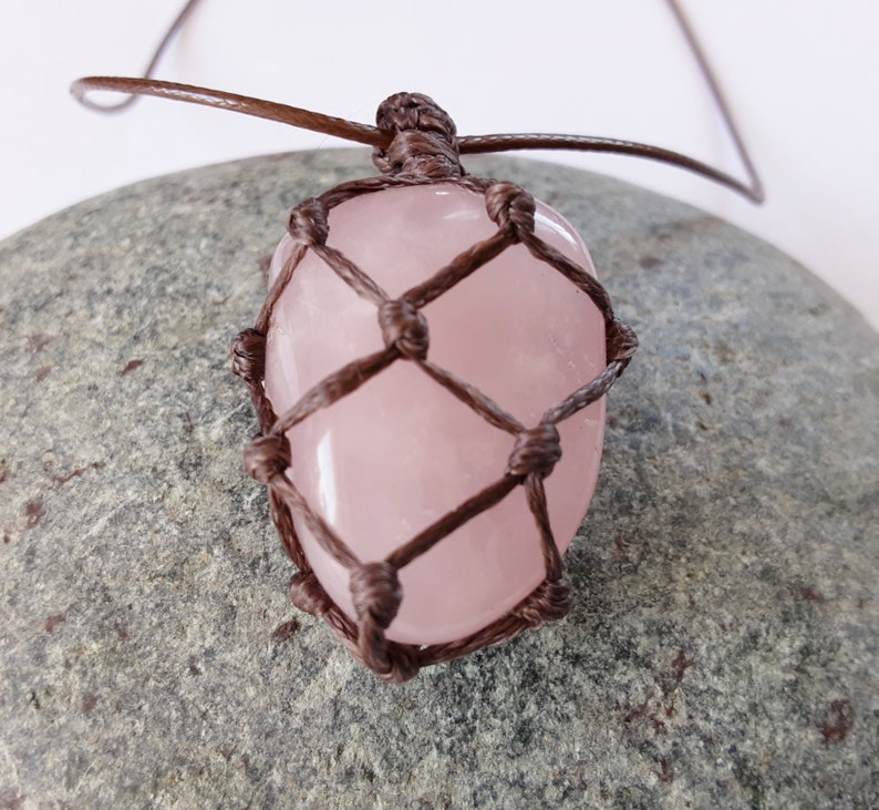 Rose quartz necklace heart stone rose quartz pendant gifts image 0