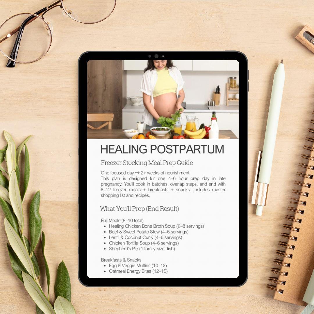 2 Week Postpartum Freezer Meal Prep Guide + Bonus Healing Smoothies ...