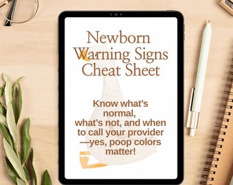 Neugeborene Warnschilder Spickzettel | Baby Poop Farbe Dekoder | Säugling Gesundheit Ratgeber