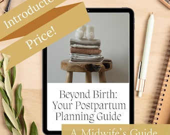 Postpartum Planning Guide & Workbook | New Mom Prep | Baby Shower Gift | New Parent Planner |