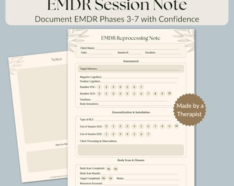 Notatka dla terapeutów dotycząca sesji EMDR | Dokumentacja dotycząca ponownego przetwarzania metodą odwrażliwiania za pomocą ruchu gałek ocznych