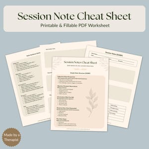 Therapy Session Notes Template | Cheat Sheet for Therapists