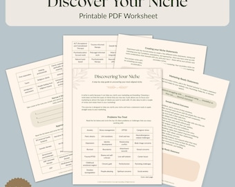 Therapist Niche Worksheet | Find Your Ideal Client & Specialty | Private Practice Marketing Tool