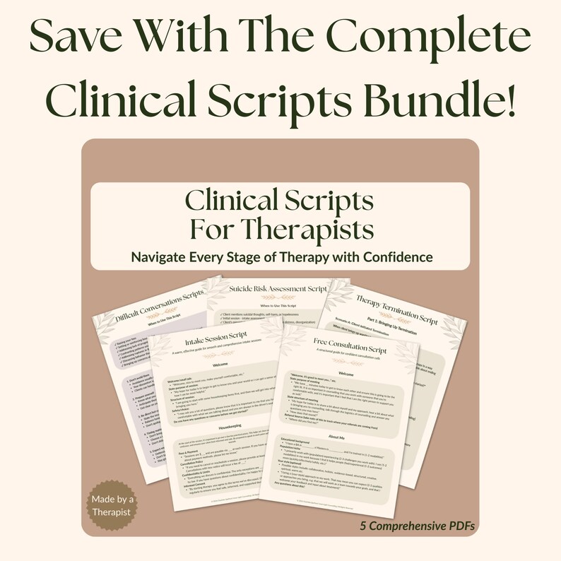 Intake Session Script for Therapists | First Session Template | Private ...