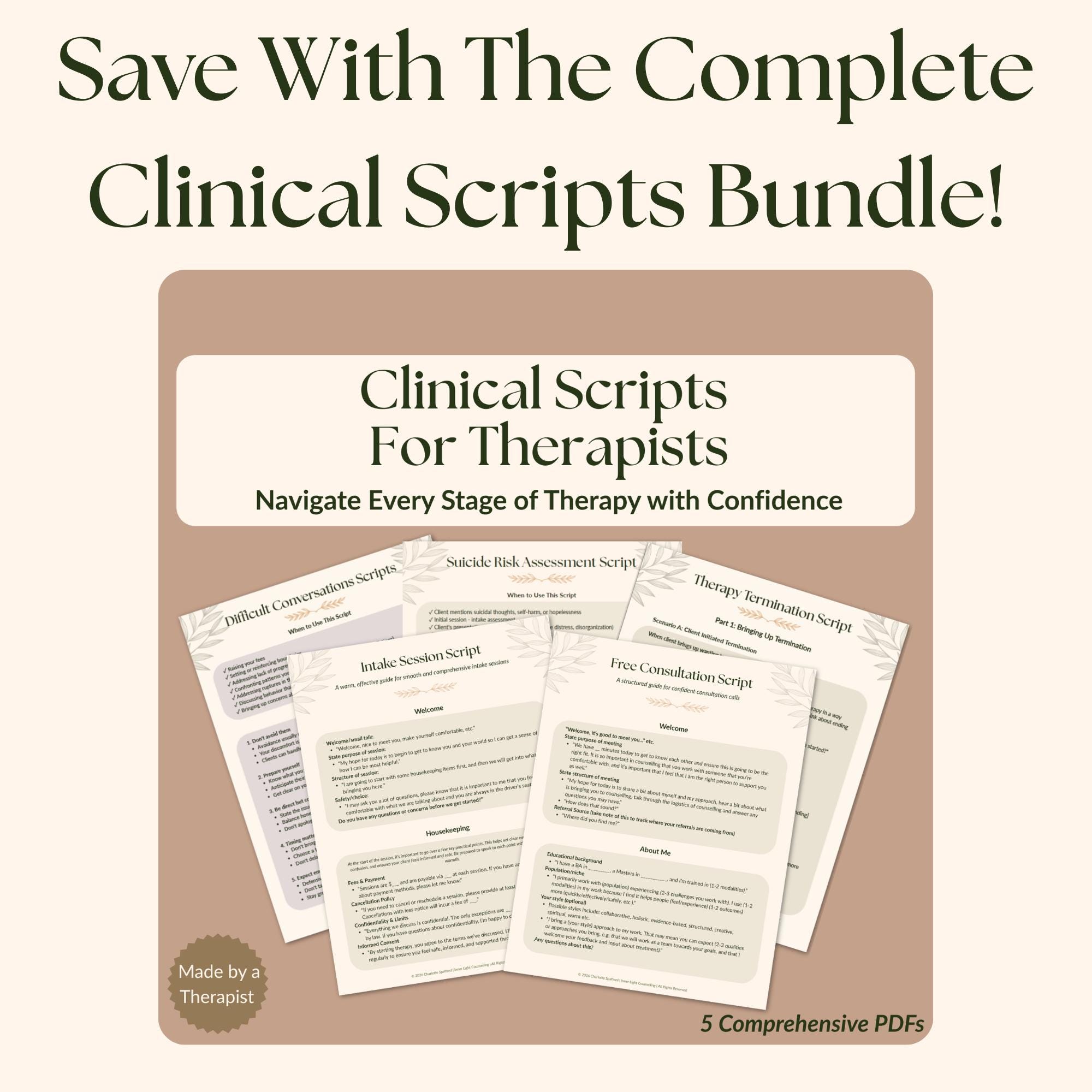 Intake Session Script for Therapists | First Session Template | Private ...