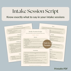 Intake Session Script for Therapists | First Session Template | Private Practice Assessment