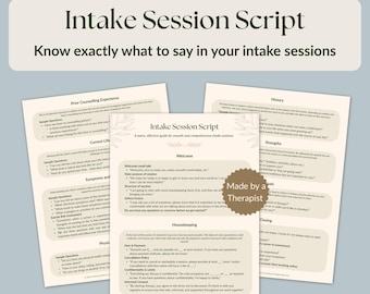 Intake Session Script for Therapists | First Session Template | Private Practice Assessment
