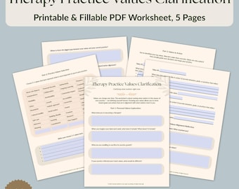 Values Clarification Worksheet for Therapists | Private Practice Planning | Counselor Goal Setting