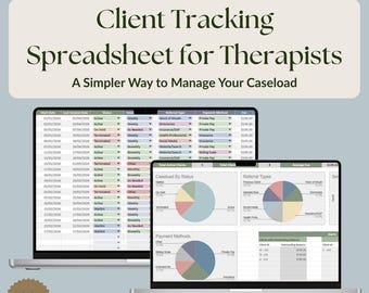 Arkusz kalkulacyjny do śledzenia klientów terapii | Zarządzanie liczbą pacjentów dla terapeutów | Panel prywatnej praktyki | Excel i Arkusze Google
