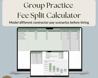 Group Practice Fee Split Calculator for Therapists | Contractor Pay Scenario Tool