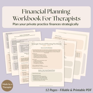 Financial Planning Workbook for Therapists | Private Practice Income Goals Budget | Fee Setting Business Plan