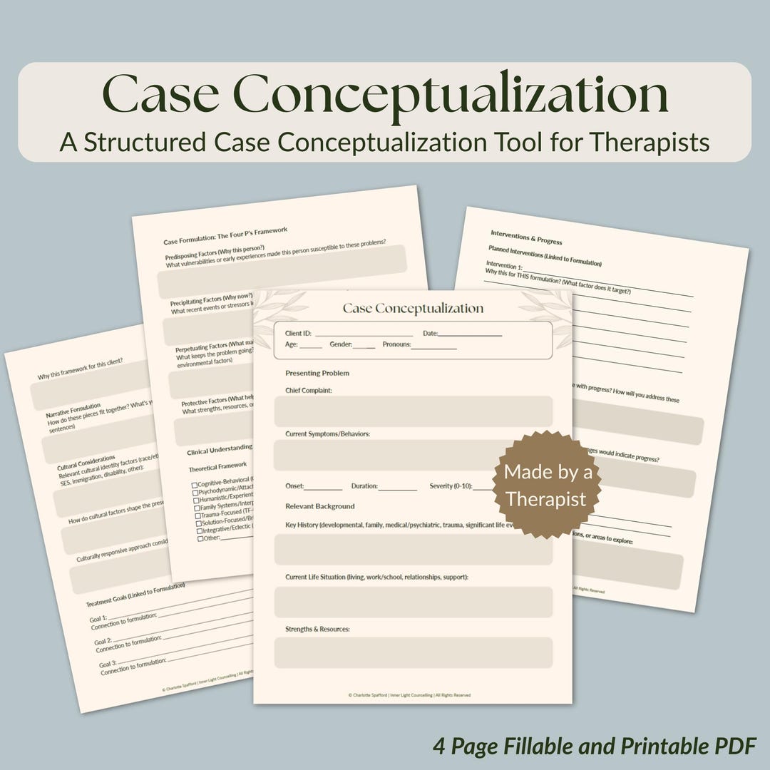 Case Conceptualization Template for Therapists | 4 P's Formulation ...