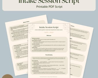 Intake Session Script for Therapists | First Session Template | Private Practice Assessment