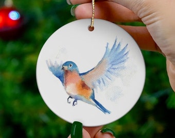 Bluebird Ceramic Ornament by Paige Keiser, Christmas Ornament