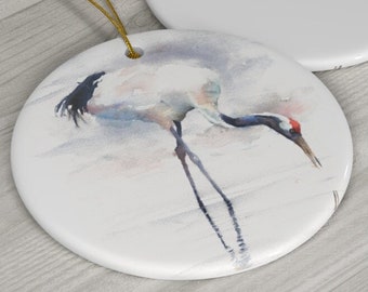 Sand hill Crane Ornament, Crane Christmas Gift, Crane Lover, Crane Ornament, Bird Ornament, Beach Ornament