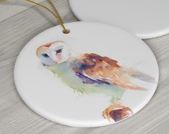 Barn Owl Ceramic Ornaments by Paige Keiser