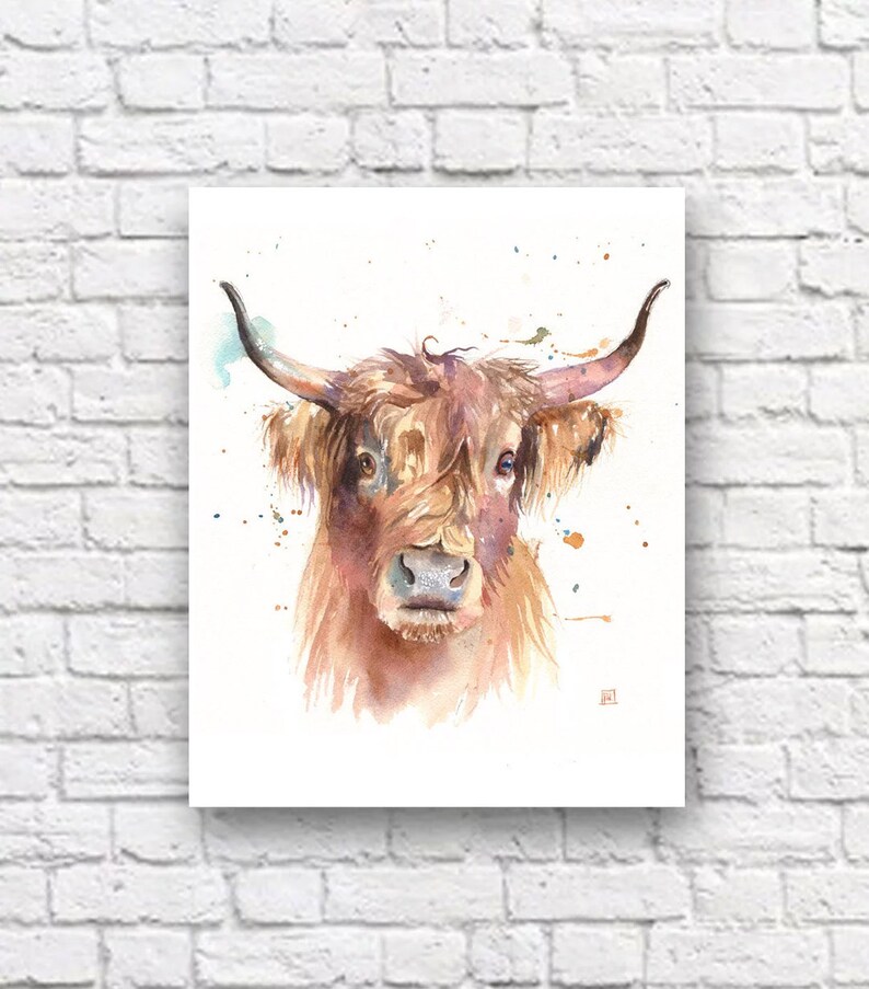 Highland Cow Print Canvas Poster Farmhouse Decor Farmhouse - Etsy