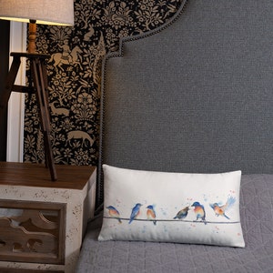 Bluebird Pillow, accent pillow, throw pillow, animal pillow, bird pillow, decorative pillow, home decor, housewarming gift, bird décor image 5
