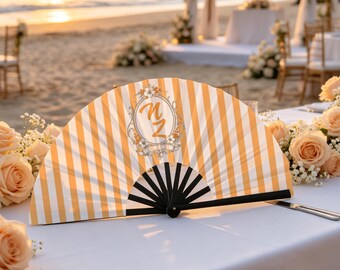 Leques dobráveis personalizados com iniciais para casamento, leques de mão para damas de honra com data personalizada, ideias para presentes de casamento.