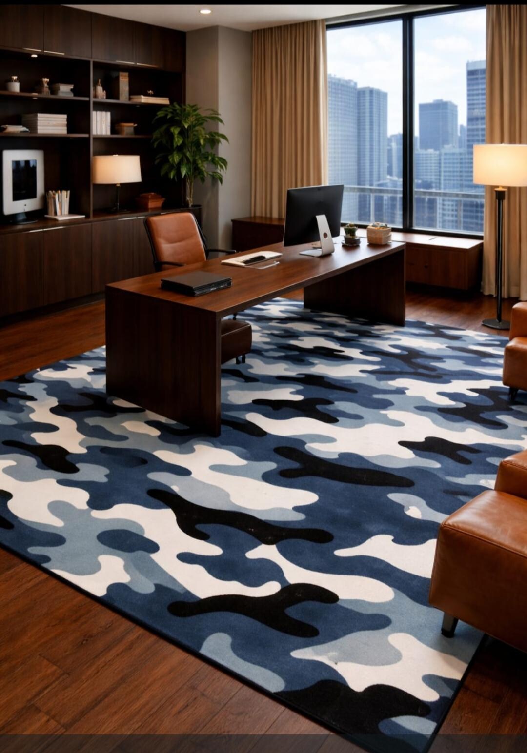 Camo Round Rug Camo Hand Tufted Rug, Modern Camouflage Area Rug, Brown Beige Black ...