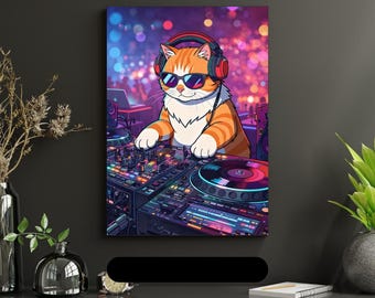Impresión de arte de pared de DJ Cat • Obra de arte genial de DJ Cat • Descarga digital