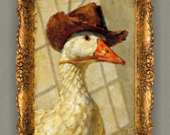 Cowboy Goose Wall Art Print – Western Country Decor, Digital Download