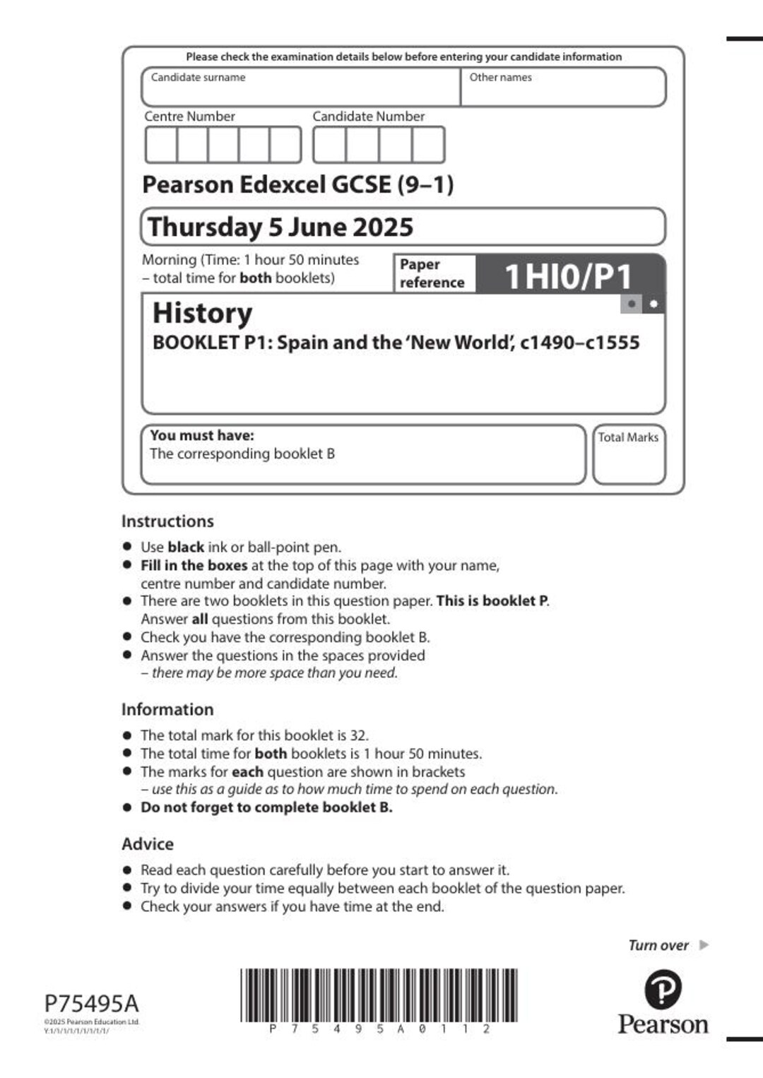 2025 Pearson Edexcel Gcse History Paper 1 and Mark Scheme Combined 1hi0 ...