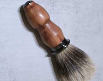 Rasierpinsel, handgedrechselt, Zedernholz, Rosshaar