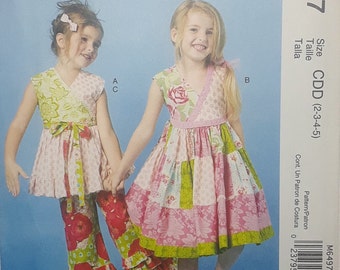 McCalls M6497 **"Chelsea Andersen Design": Children's/Girl's Top, Dress and Pants  Pattern, UNCUT, Size CDD (Sizes 2-3-4-5)