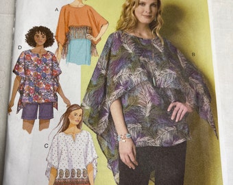 New Uncut Butterick B6356 Misses Tunic Tops 4 Variations LG, XLG, XXLG