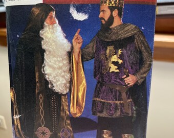 UNCUT NEW Simplicity 9753 Man Costume King Knight Wizard Large X Large  Chest 42-48