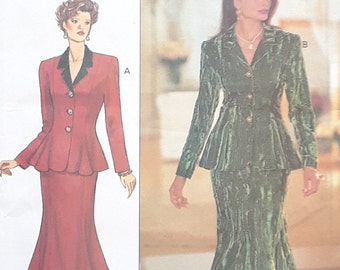 Vintage **Butterick 3153 Fast and Easy Misses'/Misses' Petite Jacket & Skirt Pattern (Very Easy), UNCUT Sizes 6-8-10