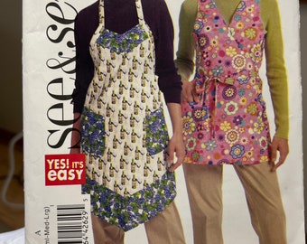 UNCUT See & Sew Apron Butterick B5274 Sizes 8-18