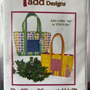 UNCUT Quilt Tote Purse Quilt Handbag Shopping Bag Tammy Tadd Designs Zippy Convert-Able Tote