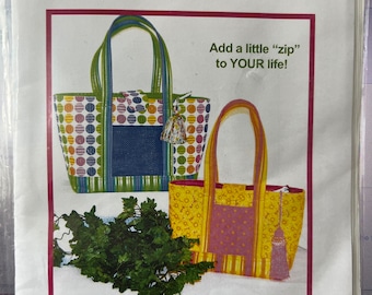 UNCUT Quilt Tote Purse Quilt Handbag Shopping Bag Tammy Tadd Designs Zippy Convert-Able Tote