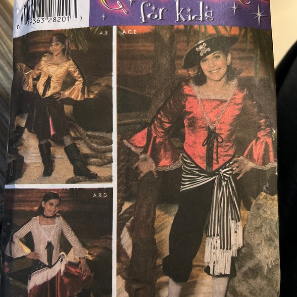 Uncut Simplicity 4469 Child Costume Cosplay Pirate Saloon Buccaneer Pattern Sizes 7 to 14