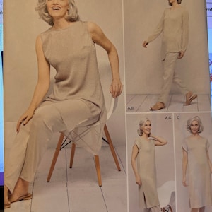 Uncut 2018 Simplicity Women&#39;s Long Tunic Top Pants Sheath Dress Wardrobe Sewing Pattern Sizes 4-26