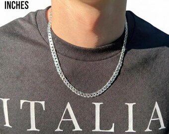 925 Solid Sterling Silver Italian Cuban Curb Link Chain 2.8mm, 3.8mm, 4.8mm, 5.6mm, 7.2mm, High Quality,fathers Day Gift/best Selling Sale - UK