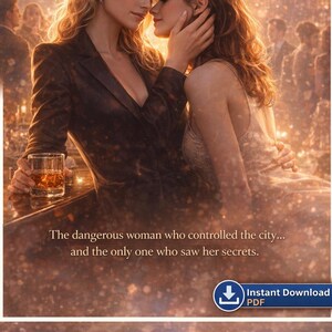 Può includere: Copertina di un libro con due donne che si abbracciano, con il testo "Everyone Thought She Was The Villain..." e "Until Someone Learned The Truth." La parte inferiore della copertina recita "The dangerous woman who controlled the city... and the only one who saw her secrets."