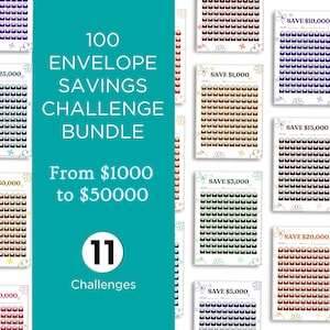 100 Envelope Challenge Printable | 100 Envelopes Savings Challenge | Cash Stuffing Binder Savings Tracker | 2026 Money Savings Challenge PDF