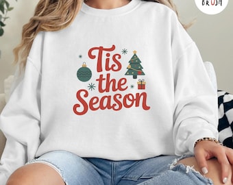 Tis The Season Christmas PNG, grafica retrò per le vacanze (download digitale)