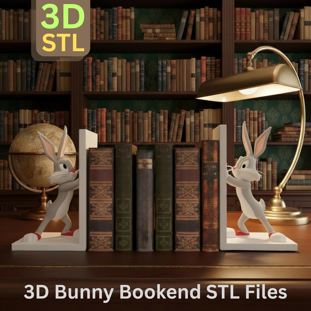Rabbit Bookends Sculpture – Modern Bunny Book Holder for Home Library ...