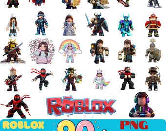 Pakiet clipartów Roblox PNG | Dekoracje na imprezę dla graczy (pobranie cyfrowe)
